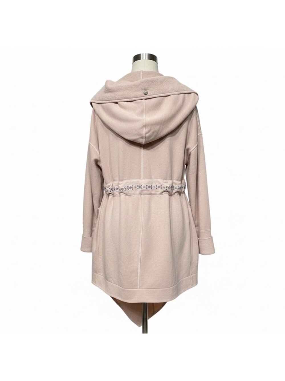 Free People Pink Relaxed Hooded Cardigan Jacket| Boho Coquette Coastal Grandma S - Picture 6 of 11